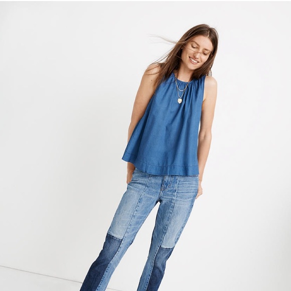 Madewell Tops - Madewell Riverbank Button-Back Top in Indigo